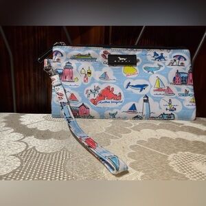 Scout  Light Blue Nautical Wristlet with Multi-Color Sea Print